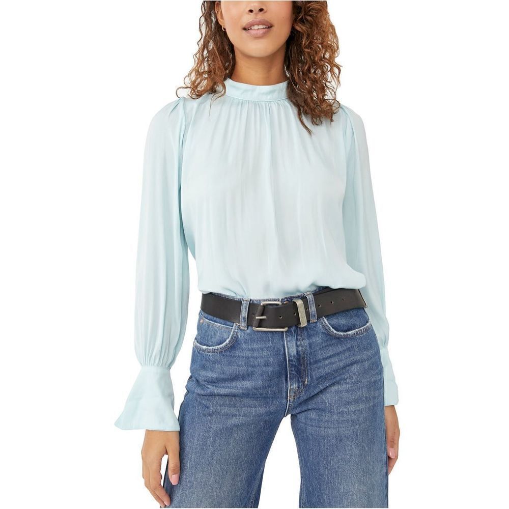 Free People Fiona Backless Top light blue size S NWT